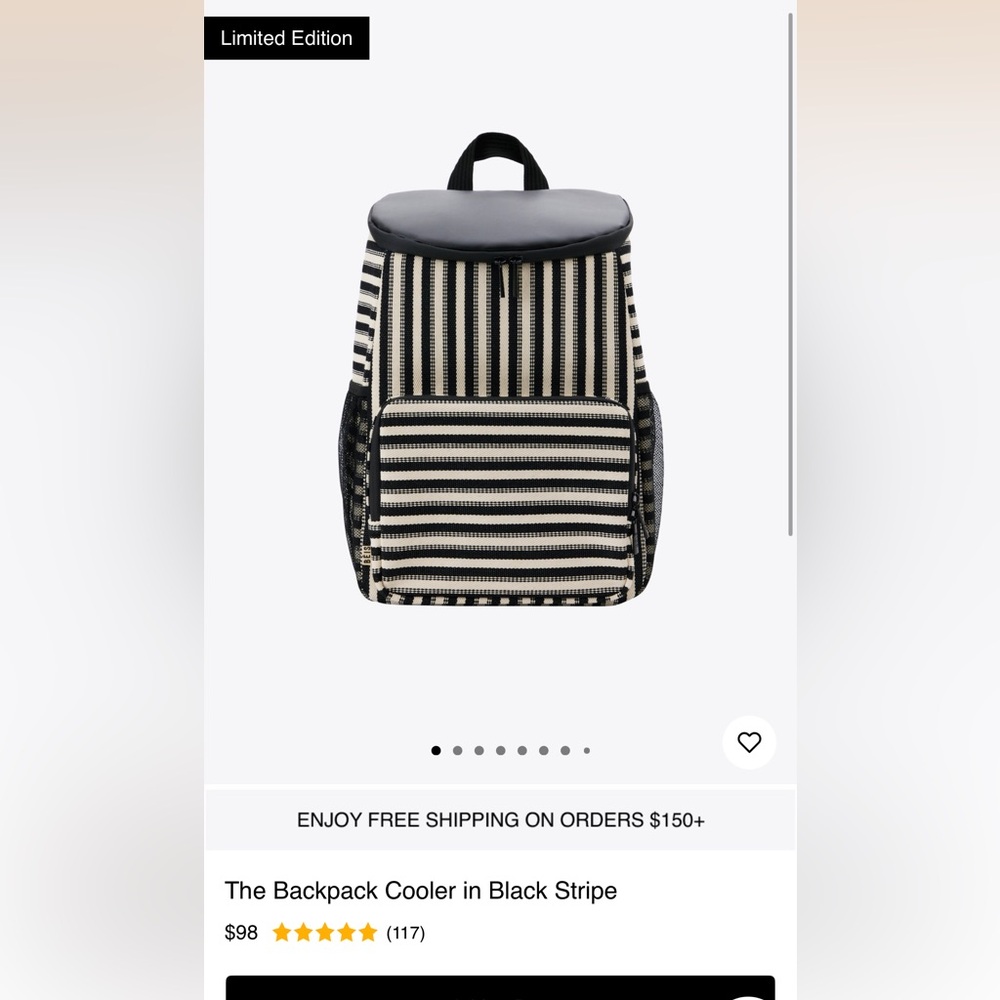 BÉIS The backpack cooler in black stripe